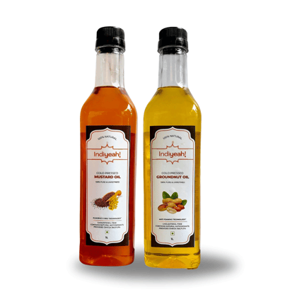 Cold Pressed Mustard & Groundnut Oil 1L Combo-2 X 1L bottle