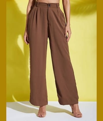 Aahwan Pack of 1 Cotton Blend Relaxed Women's Casual Pants ( Brown )