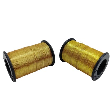 Zari Metallic Threads 0.1 MM For Aari Work Embroidery Sewing Garment Needlework Crafts-Gold + Antique Gold