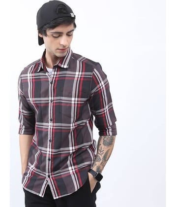 Ketch Cotton Blend Regular Fit Checks Full Sleeves Men's Casual Shirt - Brown ( Pack of 1 )