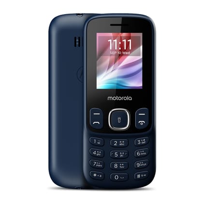 Motorola All-New A10e Dual Sim keypad Phone | 2 Years Replacement | Long Lasting Battery | Bluetooth Facility | Loud Sound | Wireless FM | Auto Call Recording (Dark Blue) Motorola All-New A10e Dual Sim keypad Phone | 2 Years Replacement | Long Lasting Ba
