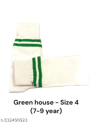 Light Green House white School Lycra cotton socks - Pack of 2 (7-9 Year)