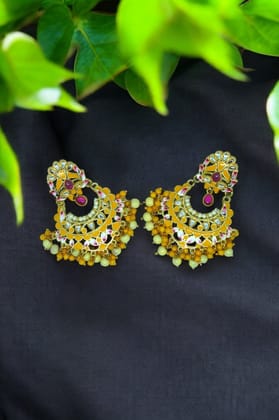 Charming Yellow Jhumkas