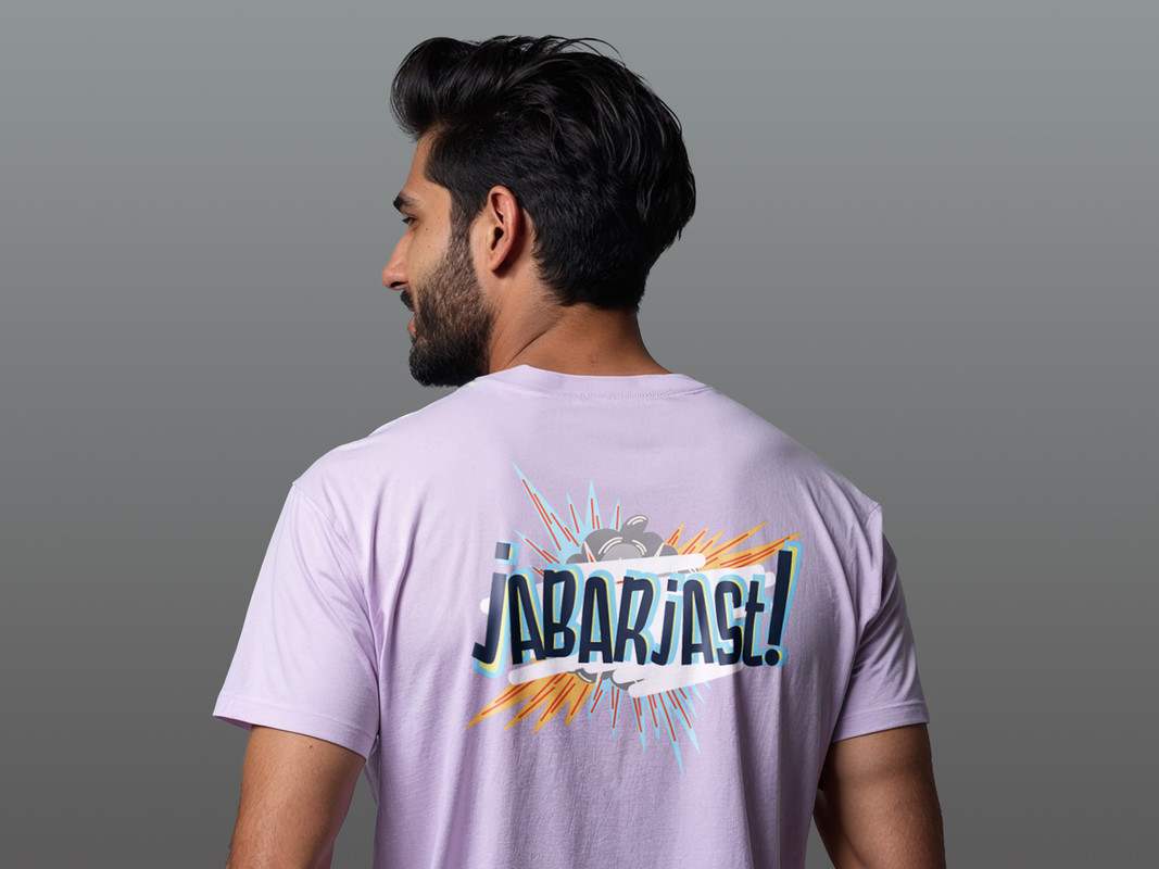 Taarak Mehta Ka Ooltah Chashmah| Lavender Back Printed Regular Fit T-Shirts For Men (KYA TAPLEEK HAI AAPKO)