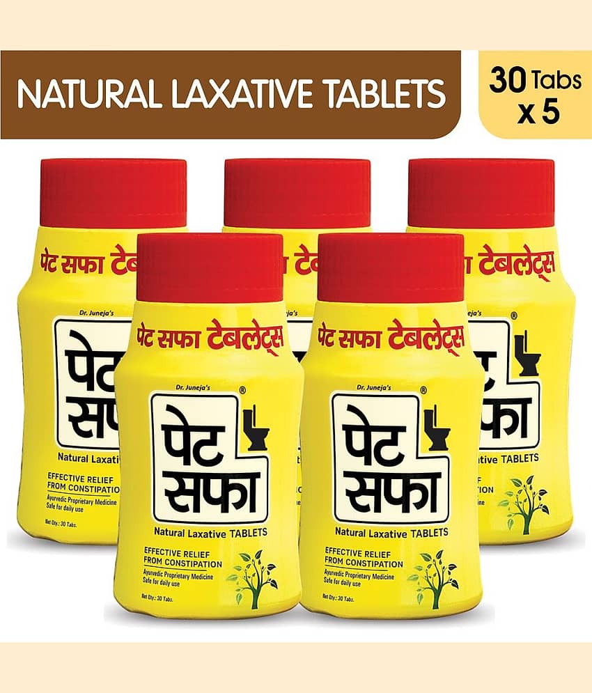 Pet Saffa Natural Laxative Tablets 30 Tablets, Pack of 5 (Helpful In Constipation, Gas, Acidity, Kabz), Ayurvedic Medicine