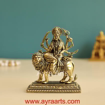 Premium Brass Goddess Durga Mata Vaishno Devi Idol for Dussara Navaratri Pooja and Decor - 3.5 inch Height
