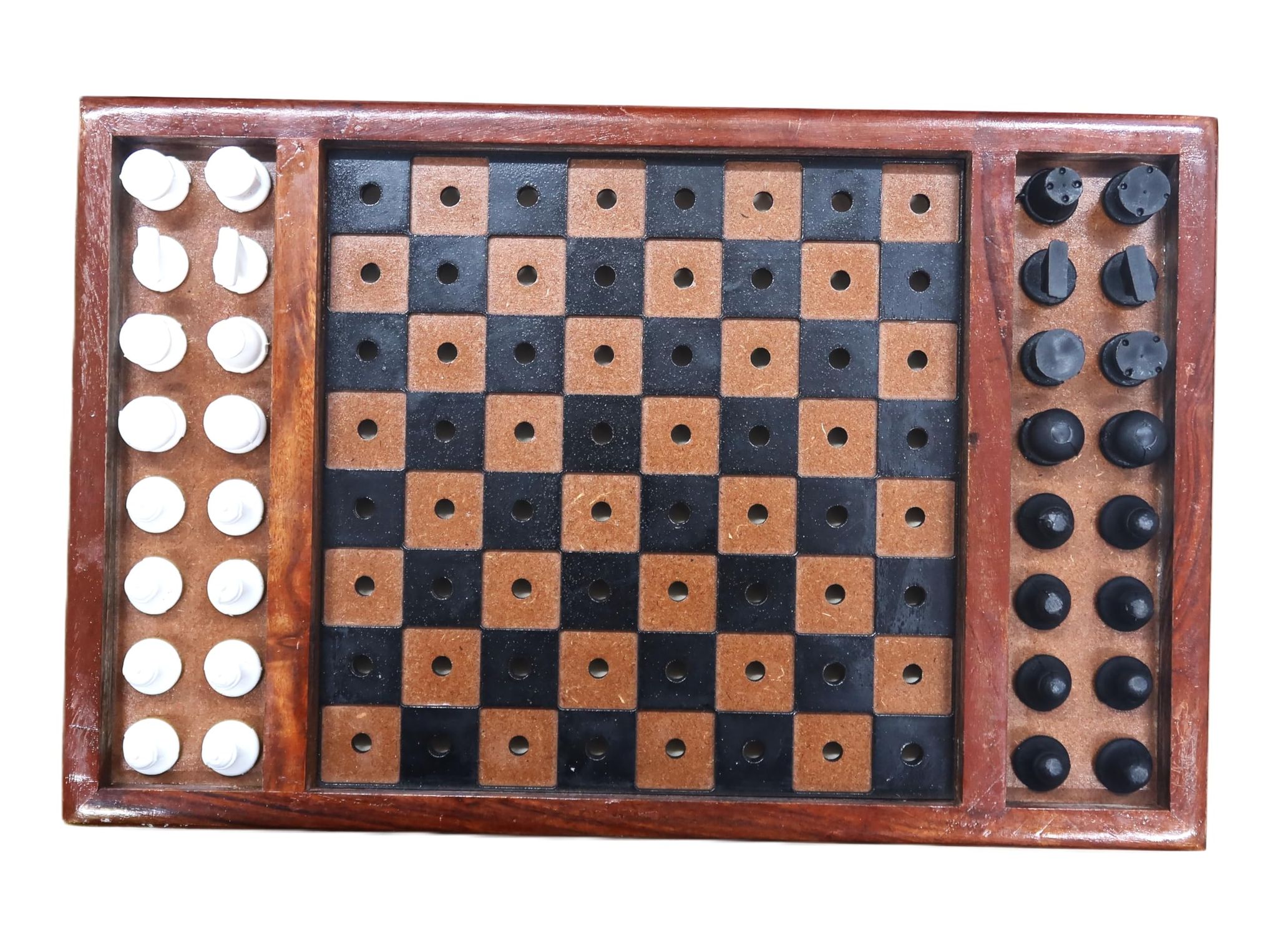 FAIRBIZPS Wooden Braille Chess Set - Inclusive & Educational Game for Visually Impaired Players of All Ages