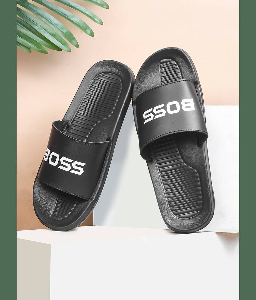 Q tick Black Men's Slide Flip Flop