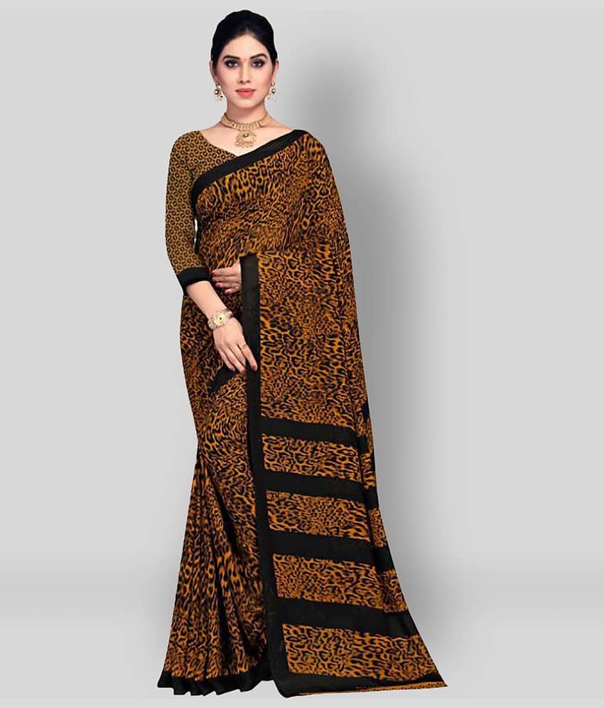 ANAND SAREES Georgette Printed Saree With Unstitched Blouse Piece ( Multicolor )