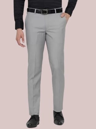 Solid Mid-Rise Stretchable Men's Formal Trousers