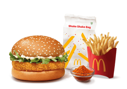 McVeggie Burger + Fries (M) + Piri Piri Mix