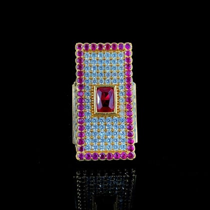 High Quality Ruby colour Stone Diamond 💎 Men’s Fashion Ring SR-090-18