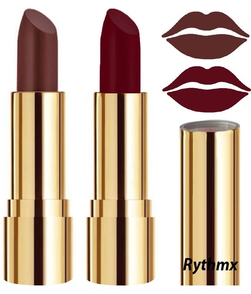 Rythmx Brown,Maroon Matte Creme Lipstick Long Stay on Lips Multi Pack of 2 8 g