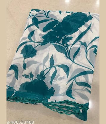 Gullak Georgette Printed Regular Saree With Unstitched Blouse Piece ( Light Blue )