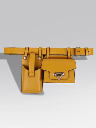 On-The-Go Glamour Yellow Belt Bag-Waist Pouch
