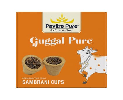 Pavitra Pure Organic Havan Cups/Sambrani Cups (12 pcs) | Pure Cow Dung Guggal Sambrani Dhoop Cups for Pooja