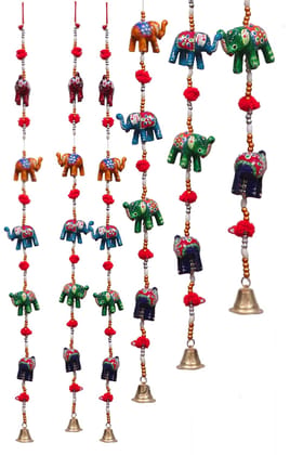 DreamKraft Elephant Door Hangings (96 cm) -Set of 10