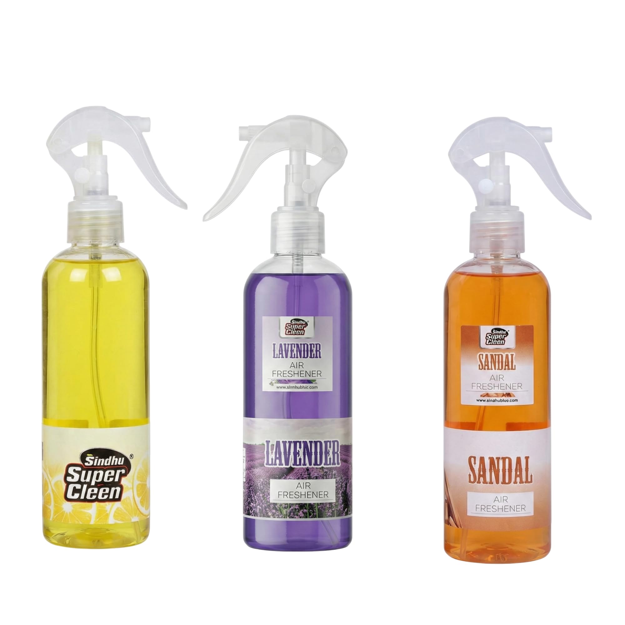 Air Freshener Spray Combo Pack of 3 – Lemon, Lavender & Sandal Fragrance | Room Freshener for Home, Bathroom, Office & Car | Long Lasting Odour Eliminator