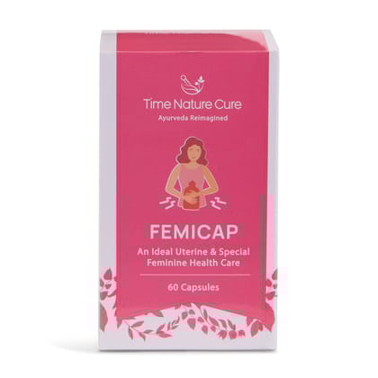 Time Nature Cure Femicap Uterine & Feminine Health Supplement, 60 Capsules, Ayurvedic Formula