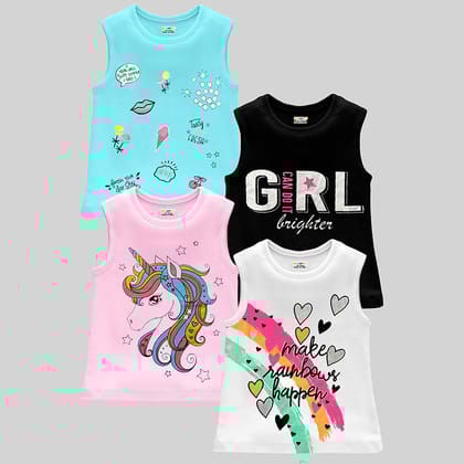 Kuchipoo Girls Sleeveless T-Shirts-12-18Months
