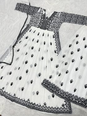 Party Wear Fancy Cut Top With Plazzo Suit Set