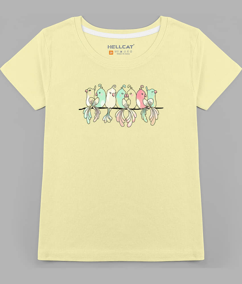 HELLCAT Pack of 1 Girls Cotton Blend T-Shirt ( Light Blue )