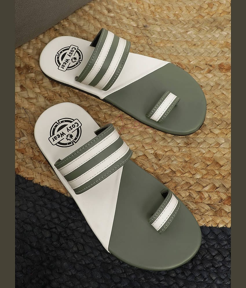 Cozy Wear Navy Blue Men's Leather Slipper