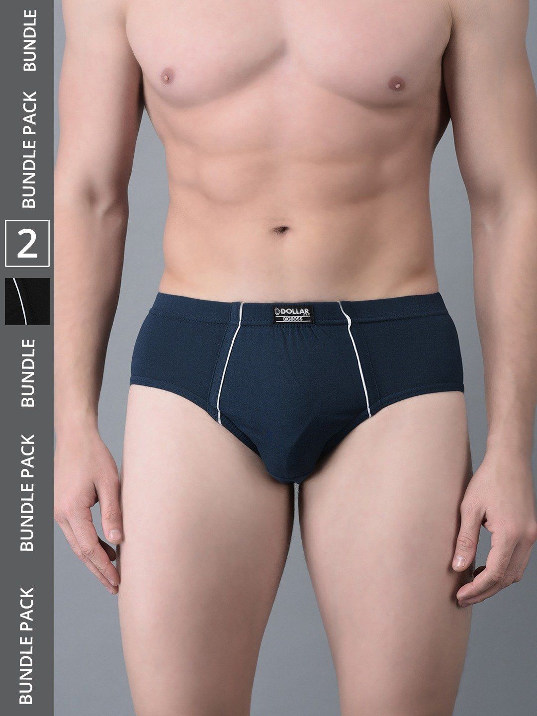 Men's Assorted Pack of 2 Combed Cotton Solid Brief With Anti-Microbial Odour Control