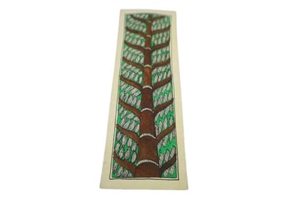 Handcrafted Madhubani Wall Hanging � Traditional Indian Folk Art on Fabric with Sun and Bird Design