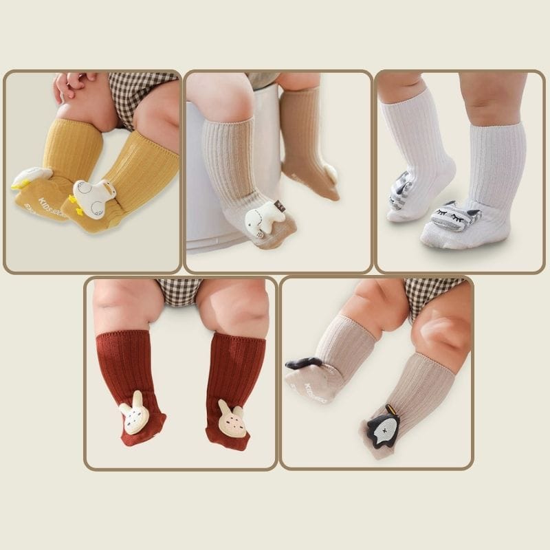 Pack of 5 - Animal Baby Socks-0-6 Months- XS