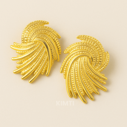 18K Gold Plated Golden Quill Earrings