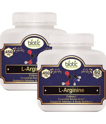 Biotic L-Arginine / L Arginine Capsules 450 mg Veg Capsule 120 no.s Pack of 2