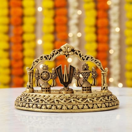 Brass Shankh Chakra God Idol | Vishnu Symbol Decor, Height : 2 Inch (BSMAS1731 B)