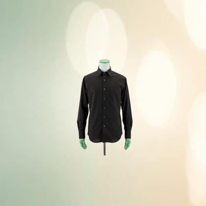 Men's Classic Solid Black Cotton Shirt | Breathable & Versatile | Casual & Formal Wear