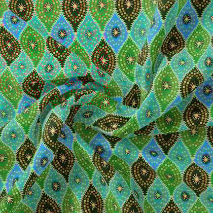 Seamless Ogee Tiny Doted Digital Printed Fabric-Polyester / Japan Satin / 110 CM | 43 Inch