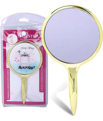 Majestique Handheld Mirror With Handle, Perfect for Vanity, Decorative and Travel Use - Multicolor