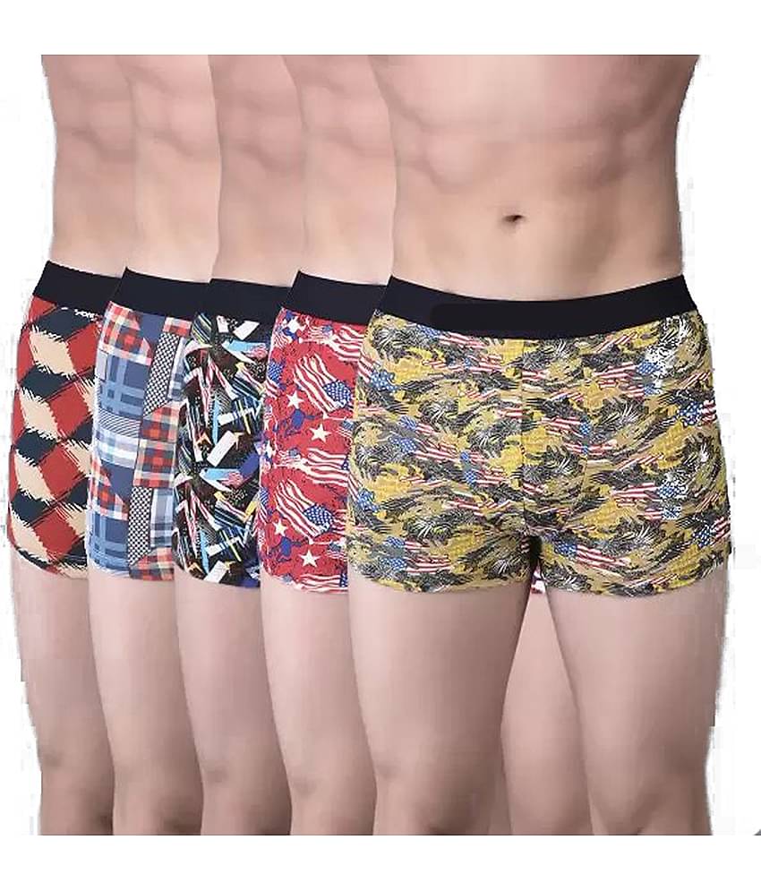 Cavenders Pack of 5 Nylon Trunks For Men's ( Multicolor )