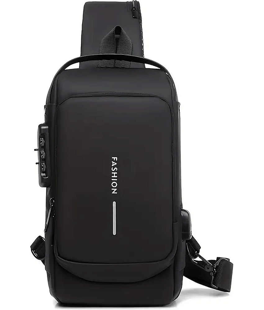 Gjshop Black Solid Messenger Bag