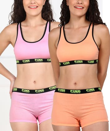 Young Trendz Womens Pink Trendz Combo Boyshorts-XS / Pink Peach