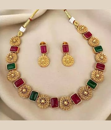 J D Jewellers Multi Color Alloy Necklace Set ( Pack of 1 )