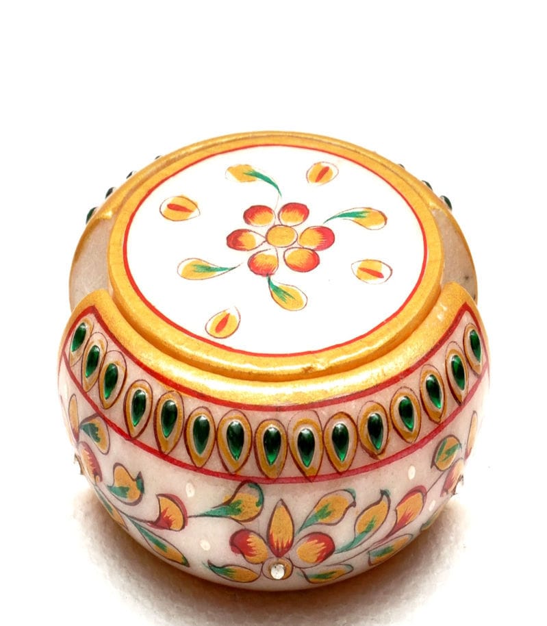 Marble Flower Design Coaster Set