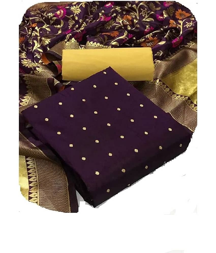 Sidhidata - Unstitched Black Jacquard Dress Material ( Pack of 1 )