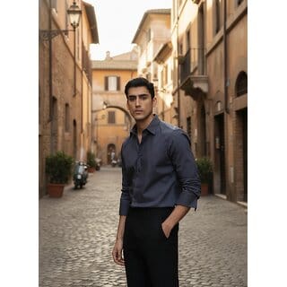 Casualbud Black Men's Cotton Regular Fit Shirt