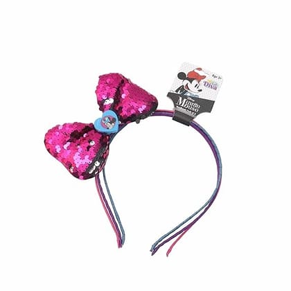 Li'l Diva Minnie Mouse Pack of 3 Multicoloured Headbands With Sequin Bow For Girls 3 Years And Above