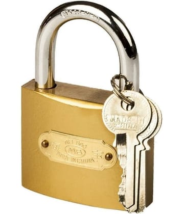 Rangwell  Golden Pressing Padlock for Door, Shutters/Hard Stainless Steel Imported Lock Suitable for Main Door, Shutters, Godown, House Doors Gates, Store Gates. (50mm)
