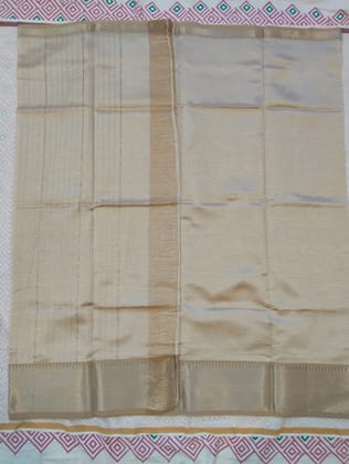 Cream Mangalgiri Cotton Silk Saree