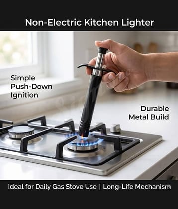 VillWin Black Steel Kitchen Gas Stove Lighter ( Pack of 1 )