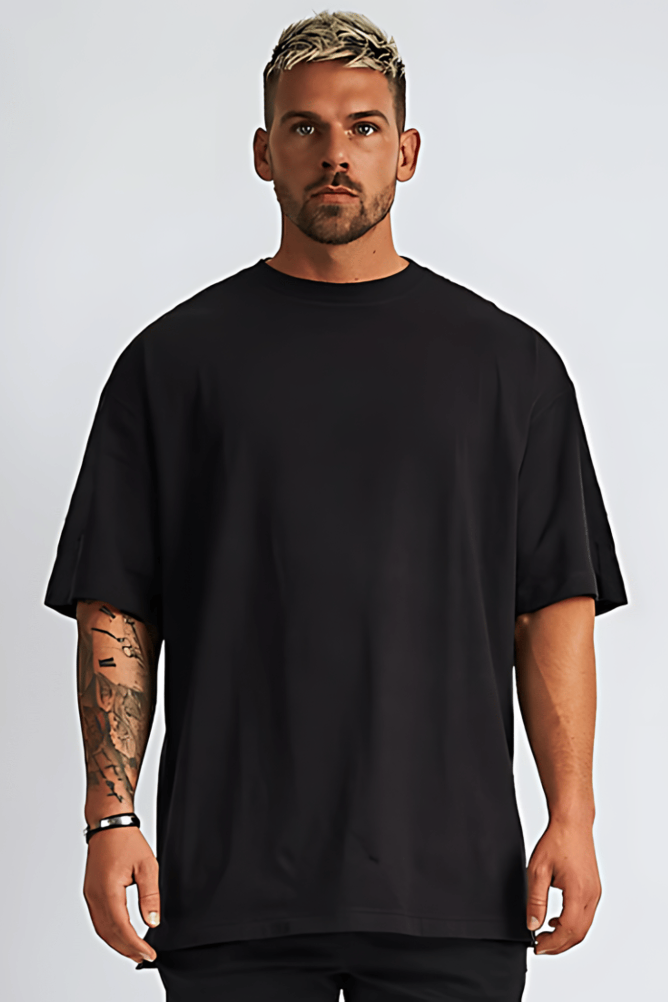 Oversized T shirt Plain t-shirt - Crazy Bee- Plain Black