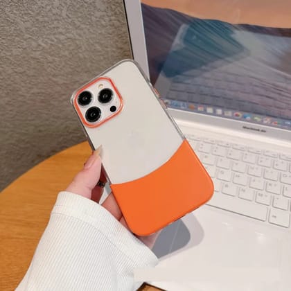 iPhone Series Design Cases With Camera Bumper-2 Pieces Case / Orange / iPhone 14 Pro Max