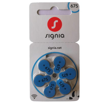 Signia Siemens Size 675 Hearing Aid Battery (6 Batteries pack)